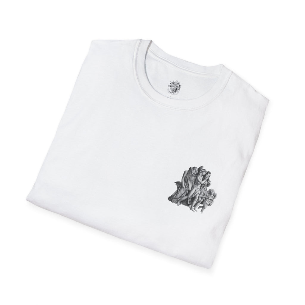 T-Shirt — Classical Sculpture Angel Group Graphic Tee